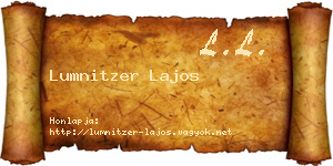 Lumnitzer Lajos névjegykártya